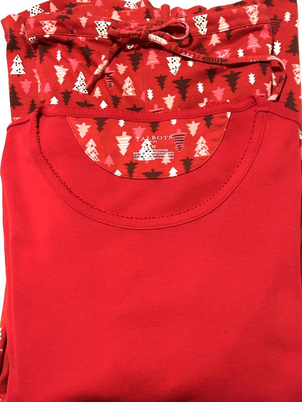 Talbots cotton Christmas pajama set, size 3X